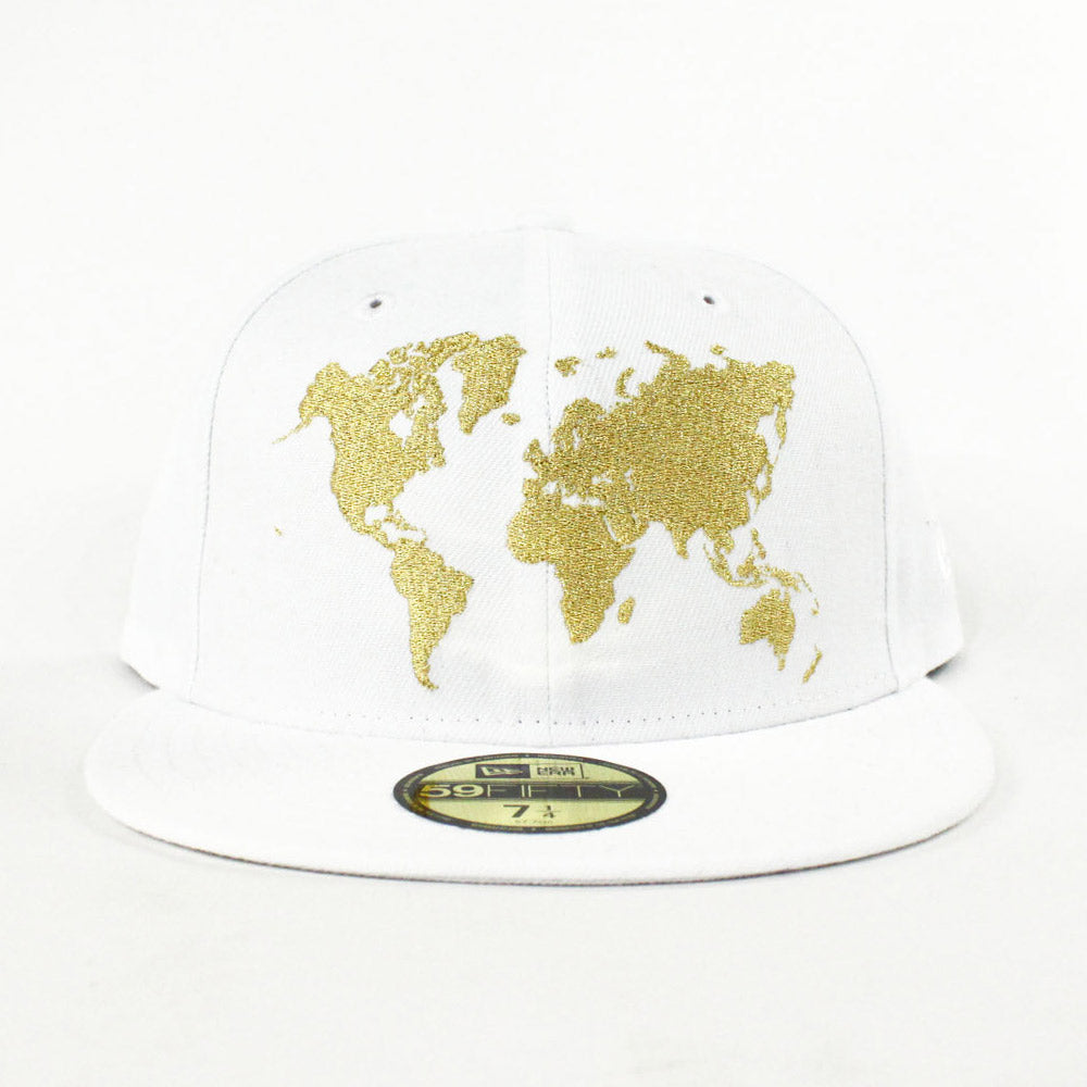 World Wide 59Fifty New Era Fitted Hat AIR JORDAN XII OVO AIR JORDAN XI LOW White Gold